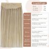 imagefshine Human Hair Extensions Wire Hair Honey Blonde Highlighted Platinum Blonde Natural Wire Hair Extensions Invisible Hairpieces Secret Fish Extensions 70g 14 Inch 24692 Ounce