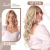 imagefshine Human Hair Extensions Wire Hair Honey Blonde Highlighted Platinum Blonde Natural Wire Hair Extensions Invisible Hairpieces Secret Fish Extensions 70g 14 Inch 24692 Ounce