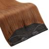 imageFull Shine 14 Inch Transparent Wire Hair Extensions Human Hair with Invisible Miracle Wire Copper Color 70 Gram 100 Remy Human Hair