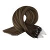 imageFull Shine Balayage Micro Beads Hair Extensions Real Human Hair Color 282 Brown Micro Link Human Hair Extensions 24 Inch Long Prebonded Human Hair Extensions 50G50S Natural Hair Extensions