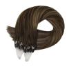 imageFull Shine Balayage Micro Beads Hair Extensions Real Human Hair Color 282 Brown Micro Link Human Hair Extensions 24 Inch Long Prebonded Human Hair Extensions 50G50S Natural Hair Extensions
