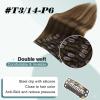 imageFull Shine Brown Hair Extensions Real Human Hair Clip in Brown to Golden Blonde Mix Chestnut Brown Balayage Hair Extensions Clip in Remy Human Hair Extensions for Women 20 Inch 7Pcs 120g