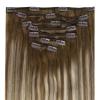imageFull Shine Clip in Hair Extensions Human Hair 22 Inch Ombre Chestnut Brown to Platinum Blonde Mix Brown Hair Extensions Real Human Hair Clip ins Balayage Long Remy Human Hair Extensions 7pcs 120g
