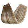 imageFull Shine Clip in Hair Extensions Human Hair 22 Inch Ombre Chestnut Brown to Platinum Blonde Mix Brown Hair Extensions Real Human Hair Clip ins Balayage Long Remy Human Hair Extensions 7pcs 120g