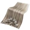 imageFull Shine Clip in Hair Extensions Human Hair Highlights Short Hair Extensions Real Human Hair Clip ins Grey Highlights Platinum Blonde Human Hair Clip in Extensions Remy Hair Extensions 12inch 100g