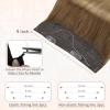 imageFull Shine Human Hair Extensions Wire Hair Ombre Dirty Blonde to Golden Blonde Hairpiece Remy Wire Hair Extensions Straight Invisible Hair Extensions with Transparent Line 80g 20 Inch
