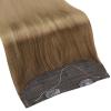 imageFull Shine Human Hair Extensions Wire Hair Ombre Dirty Blonde to Golden Blonde Hairpiece Remy Wire Hair Extensions Straight Invisible Hair Extensions with Transparent Line 80g 20 Inch