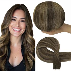 imageFull Shine Ombre Injected Tape in Hair Extensions Human Hair Blonde and Brown Balayage Machine Remy Tape in Virgin Hair Extensions 22Inch Seamless Injection Tape in Human Hair Extensions 25Gram 10Pcs 4244 25g Virgin hair