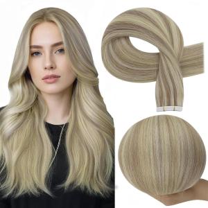 imageFull Shine Ombre Injected Tape in Hair Extensions Human Hair Blonde and Brown Balayage Machine Remy Tape in Virgin Hair Extensions 22Inch Seamless Injection Tape in Human Hair Extensions 25Gram 10Pcs2  18613 highlight blonde virgin