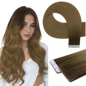 imageFull Shine Ombre Injected Tape in Hair Extensions Human Hair Blonde and Brown Balayage Machine Remy Tape in Virgin Hair Extensions 22Inch Seamless Injection Tape in Human Hair Extensions 25Gram 10Pcs1 R3T8 injection virgin