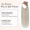 imageFull Shine 10 inch Wire Hair Extensions Real Human Hair White Blonde Secret Wire Hairpiece Human Hair Invisible Fish Wire Hairpiece with Transparent Headband 50g