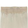 imageFull Shine 10 inch Wire Hair Extensions Real Human Hair White Blonde Secret Wire Hairpiece Human Hair Invisible Fish Wire Hairpiece with Transparent Headband 50g