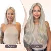 imageFull Shine 10 inch Wire Hair Extensions Real Human Hair White Blonde Secret Wire Hairpiece Human Hair Invisible Fish Wire Hairpiece with Transparent Headband 50g