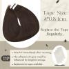 imageFull Shine Hand Tied Weft Hair Extensions for Fashion Women 18 inch and Tape in Hair Extensions Remy Human Hair Invisible Skin Weft Color 2 Dark Brown