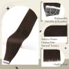imageFull Shine Hand Tied Weft Hair Extensions for Fashion Women 18 inch and Tape in Hair Extensions Remy Human Hair Invisible Skin Weft Color 2 Dark Brown