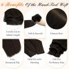 imageFull Shine Hand Tied Weft Hair Extensions for Fashion Women 18 inch and Tape in Hair Extensions Remy Human Hair Invisible Skin Weft Color 2 Dark Brown