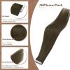 imageFull Shine Insert Tape in Hair Extensions Medium Brown Color 4 Virgin Injection Tape in Extensions Real Human Hair 16Inch Natural Injected Tape Ins Human Hair Extensions 20Grams 10Pcs for Women