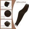 imageFull Shine Virgin Injection Tape in Hair Extensions Human Hair 14Inch Color 2 Dark Brown Machine Virgin Tape in Hair Extensions 20Gram 10Pcs Intact Tape Ins Human Hair Extensions for Women