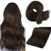 imageFull Shine Hand Tied Weft Hair Extensions for Fashion Women 18 inch and Tape in Hair Extensions Remy Human Hair Invisible Skin Weft Color 2 Dark Brown