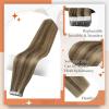 imageFull Shine Tape in Hair Extensions 18 Inch Color 4P27 Medium Brown Highlighted Honey Blonde Tape Hair Extensions Double Sided Hair Extension Tape ins Real Remy Human Hair 50g 20pcs Invisible Skin Weft