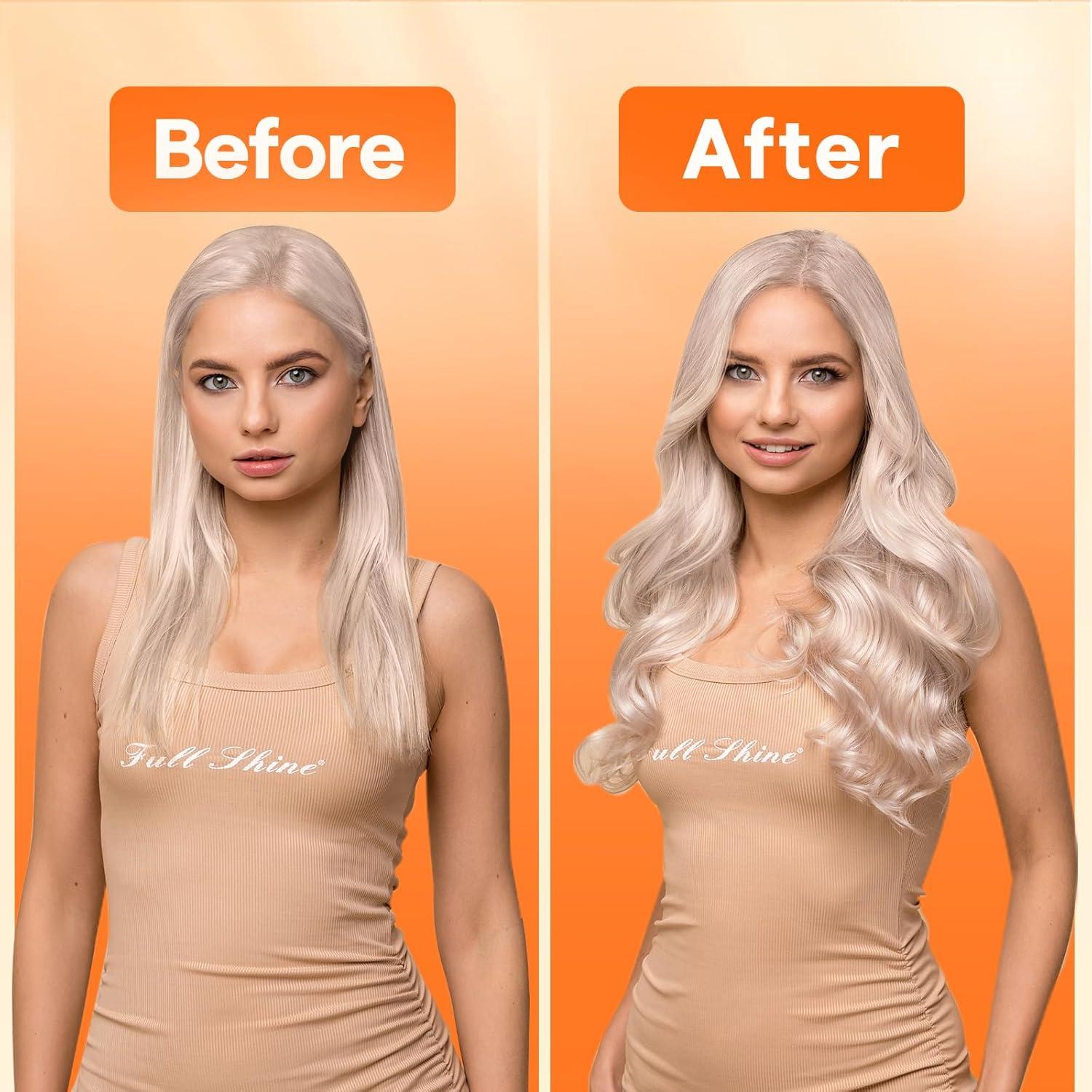 imageFull Shine 20 Inch Genius Weft Extensions Hand Tied Weft Hair Extensions Straight Human Hair Color Platinum Blonde Hair Extensions Sew In 60G Sew In Human Hair