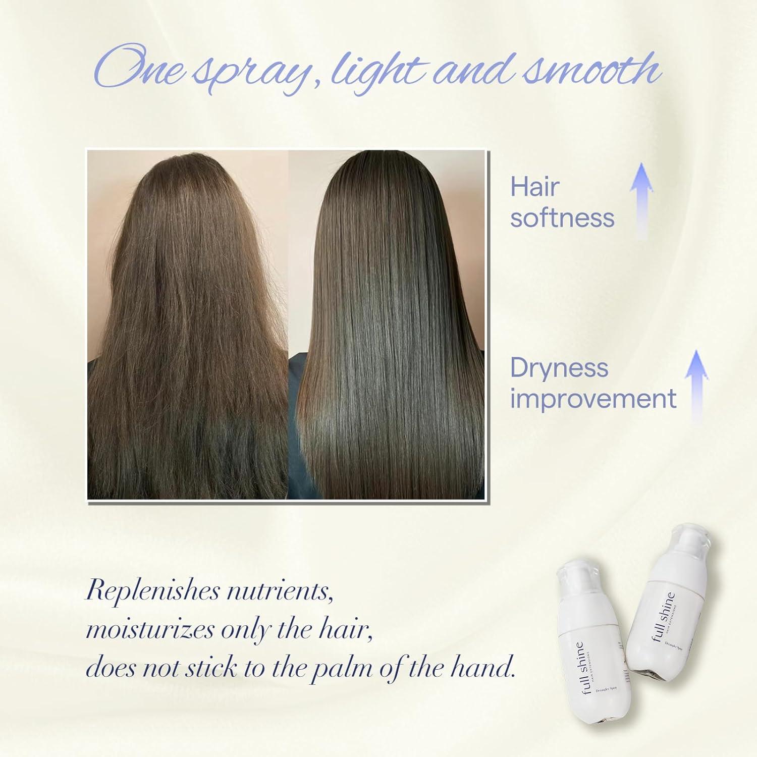 imageFull Shine Detangling Spray 169 Fl Oz Portable Hair Conditioner for All Hair Types Softens Hair for Easy Combing and Styling Ideal for Salon and Home Use