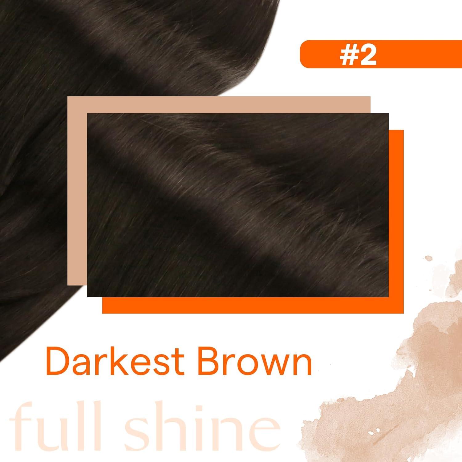 imageFull Shine Genius Weft Hair Extensions 22 Inch 80G Hand Tied Extensions For Women Color Dark Brown Weft Extensions For Thin Hair Sew In Hair Extensions Real Human Hair