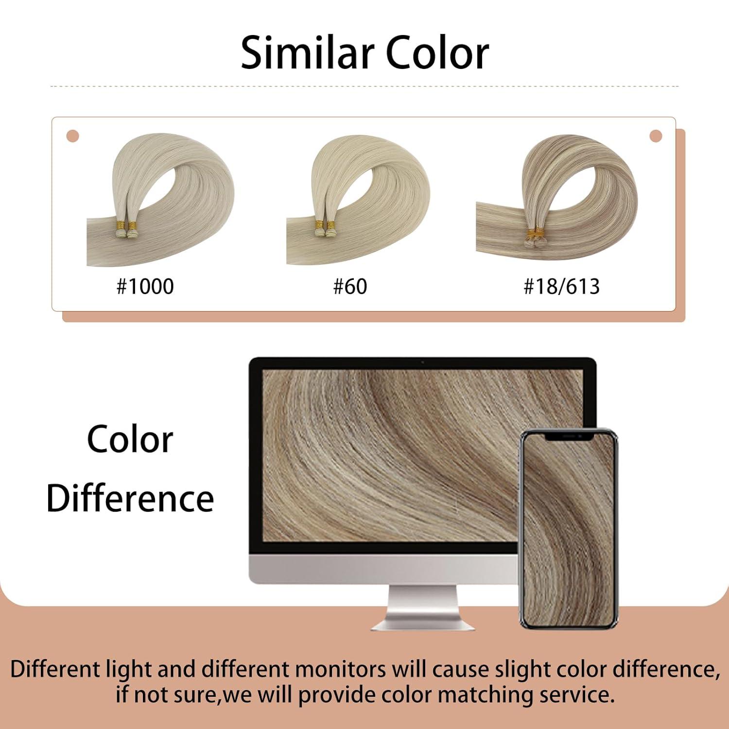 imageFull Shine Genius Weft Hair Extensions Balayage Hair Extensions Ombre Chestnut Brown Highlights Platinum Blonde Extensions For Women Sew In Extensions 22 Inch 60G