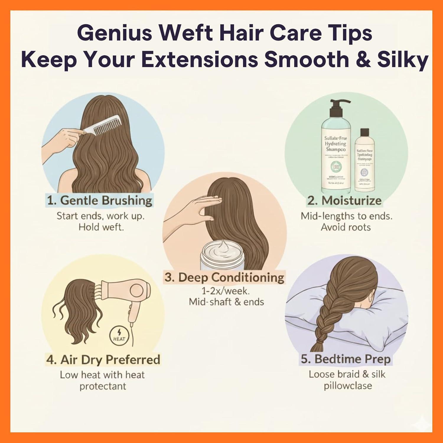 imageFull Shine Hair Extensions Genius Weft Hair Extensions Color White Blonde Extensions Hand Tied Weft Extensions Sew In Remy Hair For Women Sew In Straight Human Hair 60G