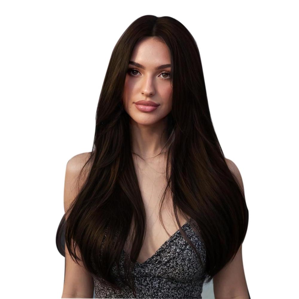 imageFull Shine Wide Tape in Extensions 18 Inch Genius Long Weft Tape in Hair Extensions Color 18613 Ash Blonde Highlighted Blonde Extensions for Women Real Hair 4PCS 120g for Wedding 2 Dark Brown Genius Set