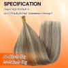 imageFull Shine 22 Inch Genius Weft Hair Extensions Human Hair Hand Tied Hair Extensions Real Human Hair Color Light Brown Highlight Platinum Blonde Human Hair Bundles 60G