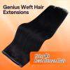 imageFull Shine 24 Inch Weft Hair Extensions Human Hair Sew In Hair Extensions Real Human Hair Black Human Hair Sew In Extensions Genius Weft Extensions For Women 1 Black
