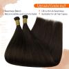 imageFull Shine Genius Weft Hair Extensions 22 Inch 80G Hand Tied Extensions For Women Color Dark Brown Weft Extensions For Thin Hair Sew In Hair Extensions Real Human Hair
