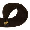 imageFull Shine Hand Tied Weft Hair Extensions Color Dark Brown Full Head Sew In Hair Extensions 22 Inch Seamless Weft Hair Extensions Human Hair Add Length 120 Grams