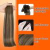 imageFull Shine Ombre Hair Extensions Real Human Hair Sew In Hand Tied Weft Hair Extensions Human Hair Medium Brown To Honey Blonde Mix Medium Brown Real Human Hair 60G 22 Inch