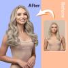 imageFull Shine Sew In Hair Extensions Real Human Hair 20 Inch Color 18P613 Ash Blonde Highlight Bleach Blonde Flat Weft Extensions Soft Remy Hair for Women 80 Grams