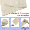 imageFull Shine Sew In Hair Extensions Real Human Hair Color 1000 Lightest Blonde Invisible Weft Hair Extensions Human Hair Soft Flat Track Weft Extensions 18 Inch 60 Grams