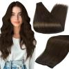 imageFull Shine Genius Weft Hair Extensions 22 Inch 80G Hand Tied Extensions For Women Color Dark Brown Weft Extensions For Thin Hair Sew In Hair Extensions Real Human Hair