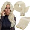 imageFull Shine Hair Extensions Genius Weft Hair Extensions Color White Blonde Extensions Hand Tied Weft Extensions Sew In Remy Hair For Women Sew In Straight Human Hair 60G