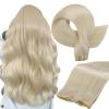 imageFull Shine Hand Tied Hair Extensions Human Hair Blonde Hair Weft Premium Remy Real Human Hair 60g Sew in Human Hair Extension Real Human Hair for Women 60 22 Inch