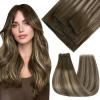 imageFull Shine Weft Extensions Real Human Hair Color 4244 Medium Brown to Honey Blonde Mix Brown 20 Inch Sew In Weft Remy Human Hair Straight Hair Extensions 80 Grams