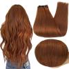 imageFull Shine Weft Extensions Real Remy Hair Sew In Weft Hair Extensions Copper 550 Invisible Soft Human Hair 20 Inch 105 Grams Long Straight Bundles Human Hair Auburn Red Hair for Party
