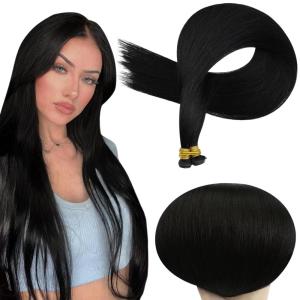 imageFull Shine Hand Tied Weft Hair Extensions Human Hair Color Jet Black Human Hair Extensions Sew In For Women 22Inch Hand Tied Weft Extensions Sew In Black Human Hair 120 Grams