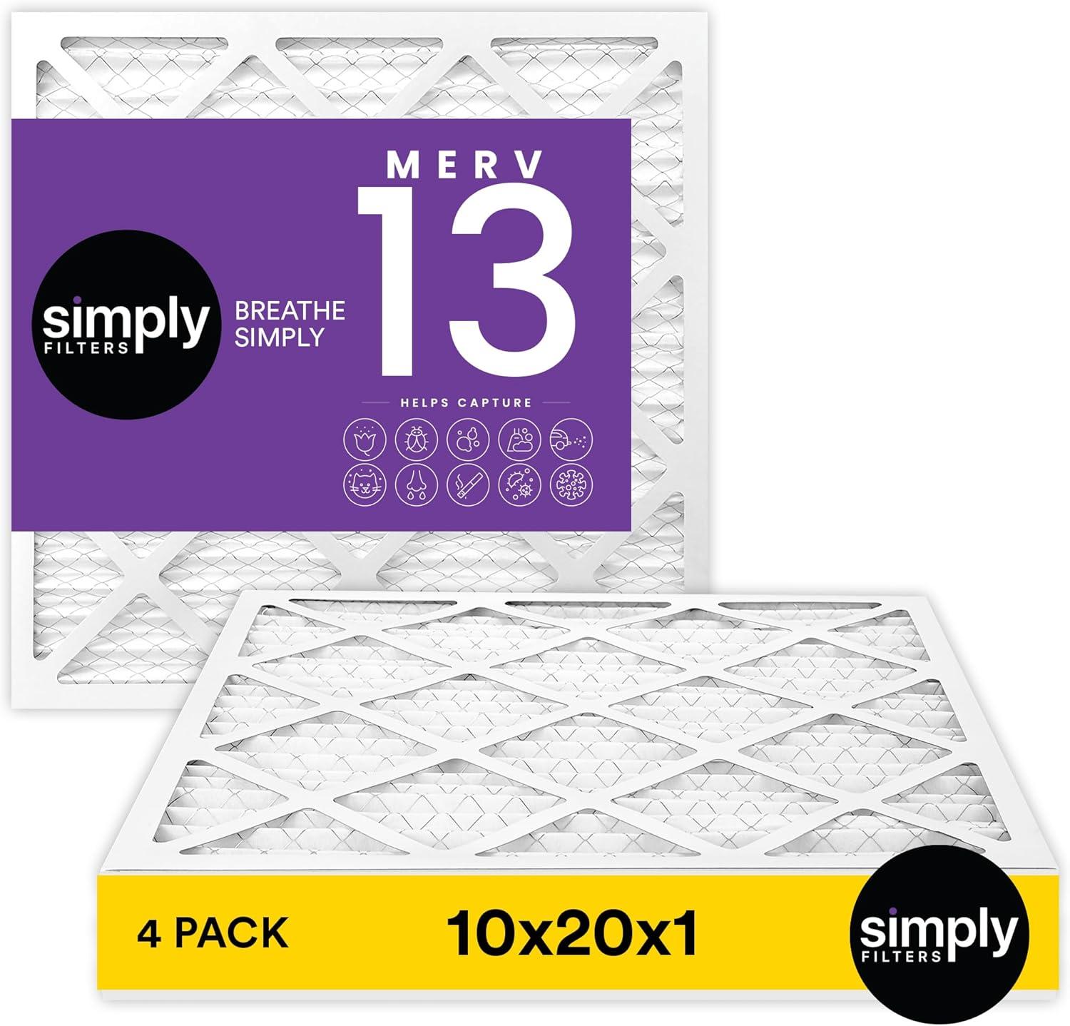 imageSimply 14x30x1 Air Filter Merv 13 MPR 1500 4 Pack For Home AC Furnace ampamp HVAC Actual Size 1375quotx2975quotx075quot DUST Pet ampamp Allergy Control4Pack