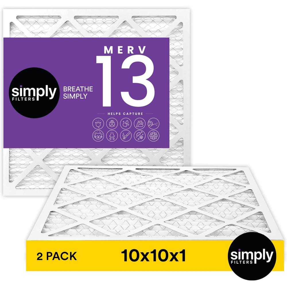 imageSimply 14x30x1 Air Filter Merv 13 MPR 1500 4 Pack For Home AC Furnace ampamp HVAC Actual Size 1375quotx2975quotx075quot DUST Pet ampamp Allergy Control2Pack
