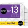 imageSimply 14x30x1 Air Filter Merv 13 MPR 1500 4 Pack For Home AC Furnace ampamp HVAC Actual Size 1375quotx2975quotx075quot DUST Pet ampamp Allergy Control6Pack