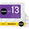 imageSimply 14x30x1 Air Filter Merv 13 MPR 1500 4 Pack For Home AC Furnace ampamp HVAC Actual Size 1375quotx2975quotx075quot DUST Pet ampamp Allergy Control4Pack