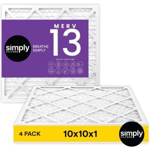 imageSimply 14x30x1 Air Filter Merv 13 MPR 1500 4 Pack For Home AC Furnace ampamp HVAC Actual Size 1375quotx2975quotx075quot DUST Pet ampamp Allergy Control4Pack