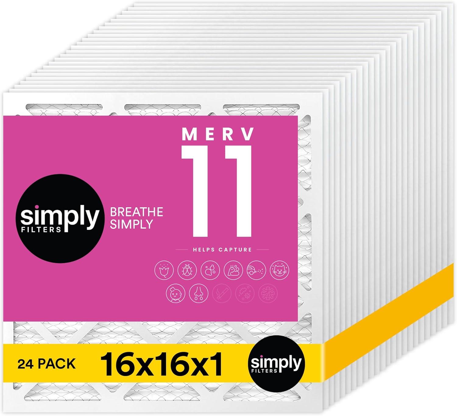 imageSimply 14x20x1 Air Filter Merv 11 MPR 1000 12 Pack For Home AC Furnace ampamp HVAC Actual Size 1375quotx1975quotx075quot DUST Pet ampamp Allergy Control24 Pack