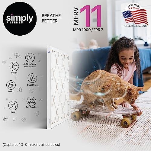 imageSimply 14x20x1 Air Filter Merv 11 MPR 1000 12 Pack For Home AC Furnace ampamp HVAC Actual Size 1375quotx1975quotx075quot DUST Pet ampamp Allergy Control6 Pack